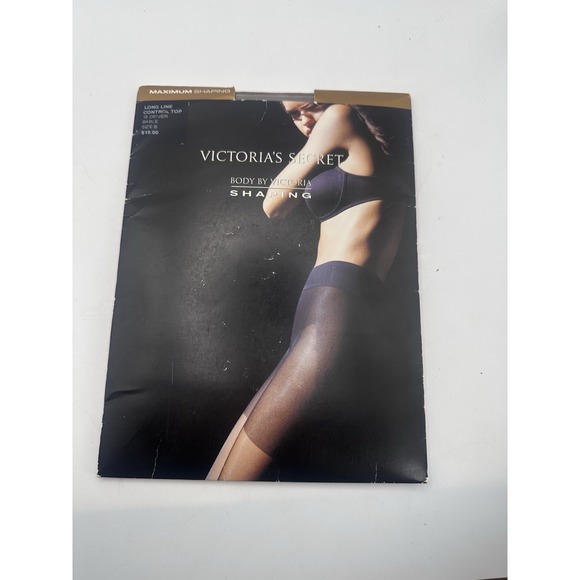 Victoria's Secret Accessories - Body Victoria Secret MAXIMUM SHAPING Long Line Control Top 15 Denier Sable Sz B
